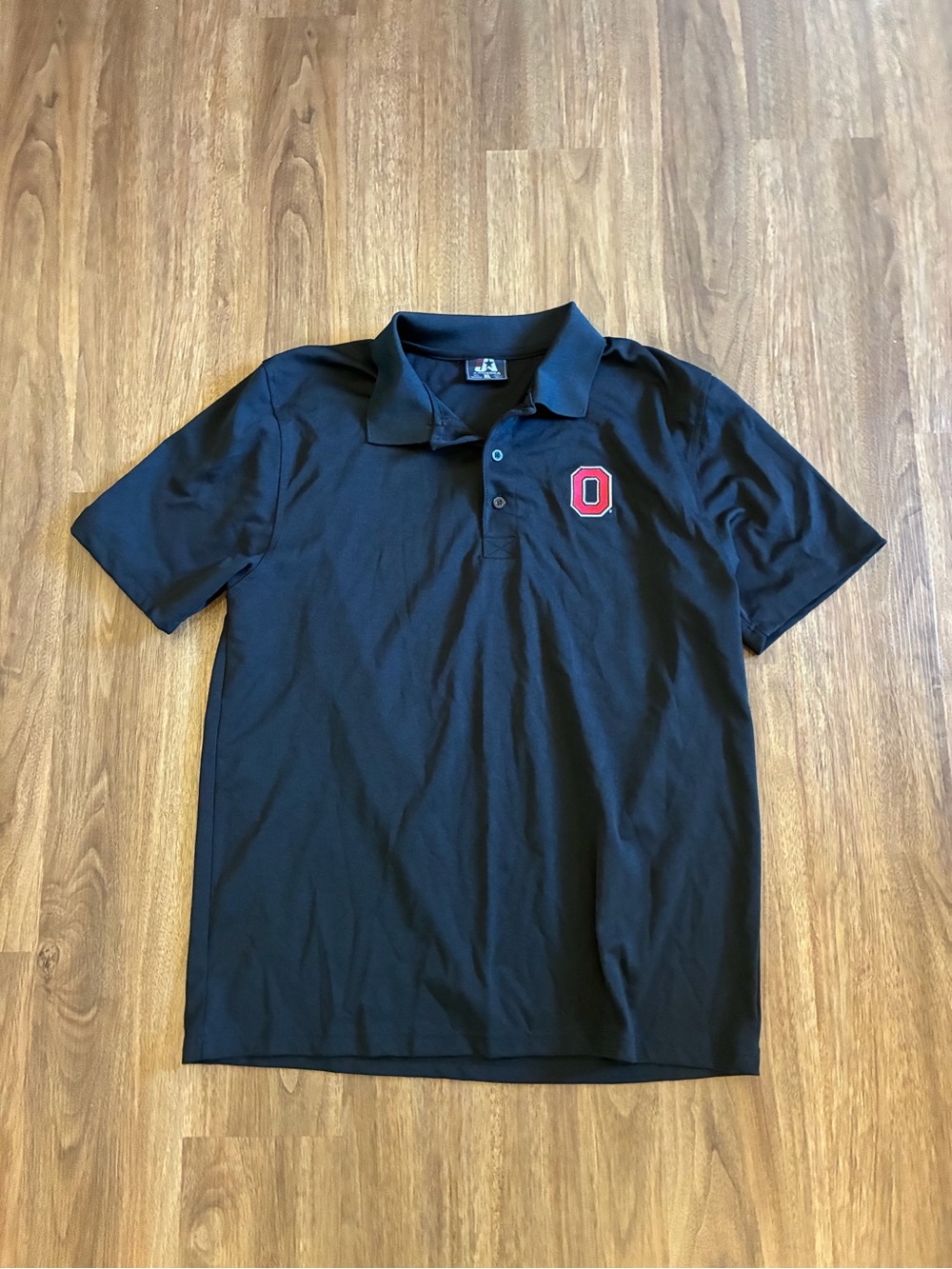 Ohio State Buckeyes Men’s Golf Athletic Polo Shirt Black With Red O Size XL